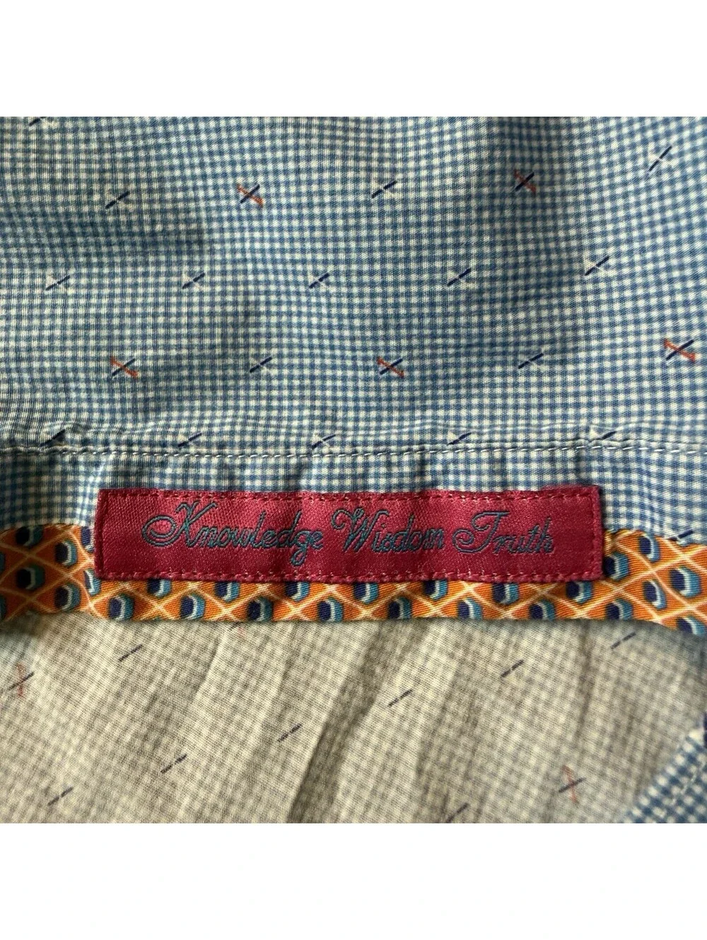 Robert Graham X Men’s 2XL Blue Check Geometric Shirt Tailored Fit Stretch